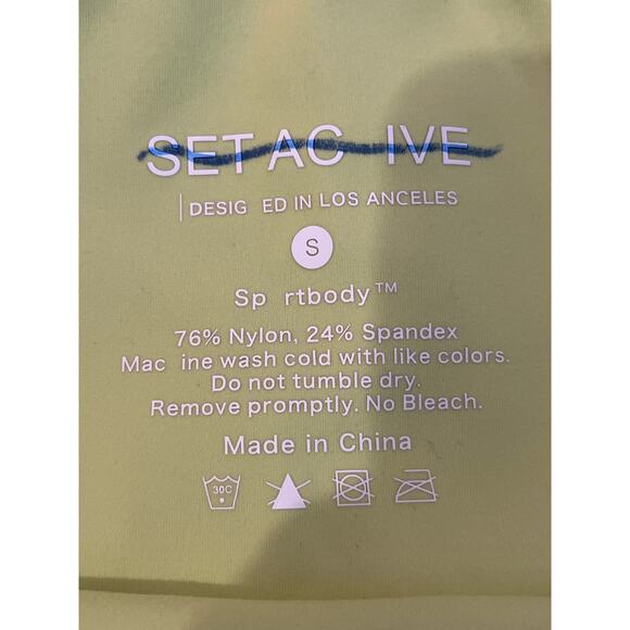 Set Active Small Lemon Yellow Crop Leggings - Picture 3 of 5